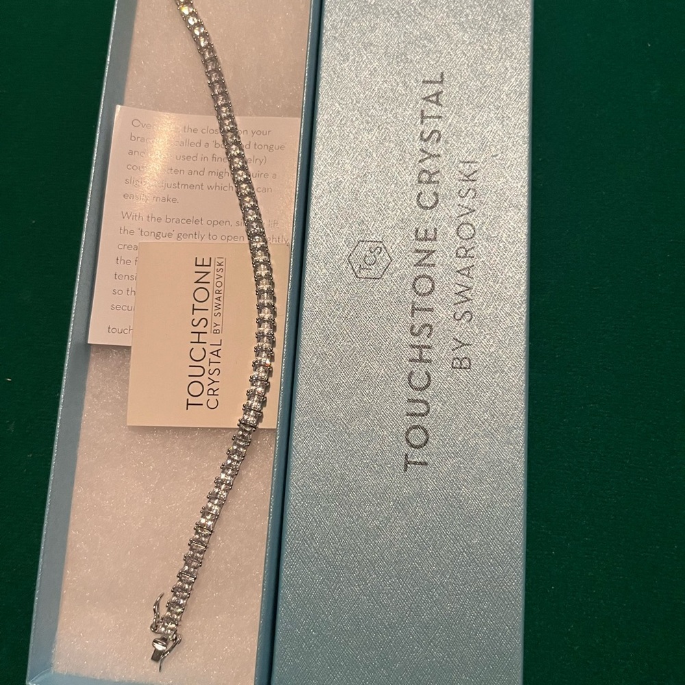 Beautiful, touchstone, crystal tennis  bracelet